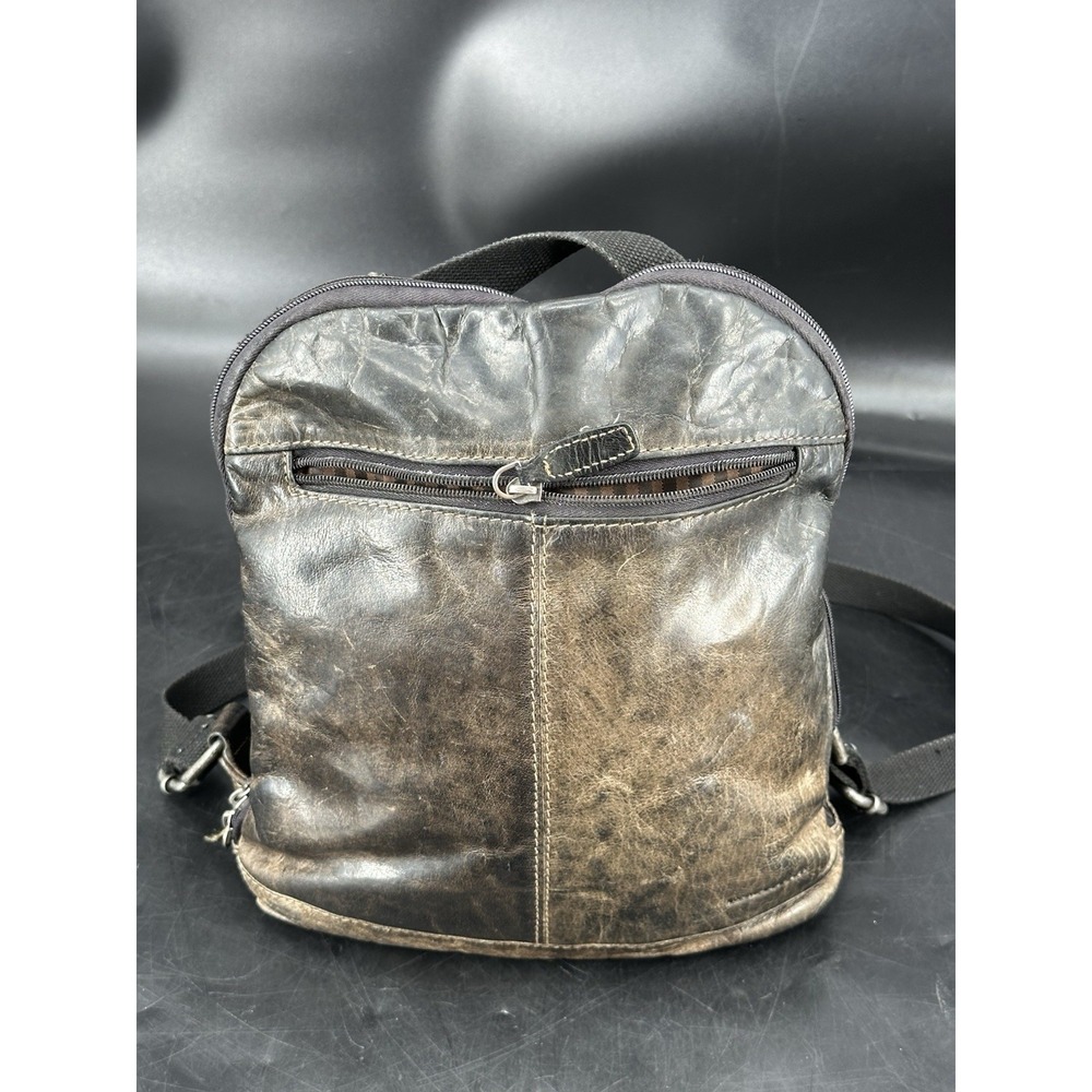 Jack Georges Voyager Backpack Crossbody Bag Green Leather